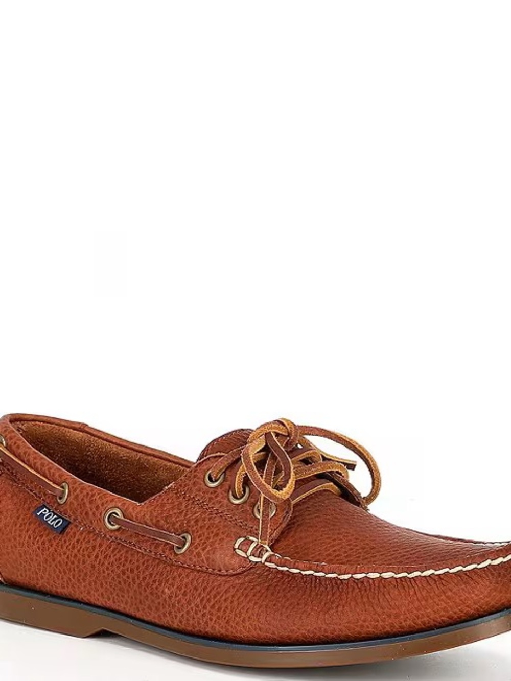 Polo by Ralph Lauren Men's Cognac Leather Boat Shoe